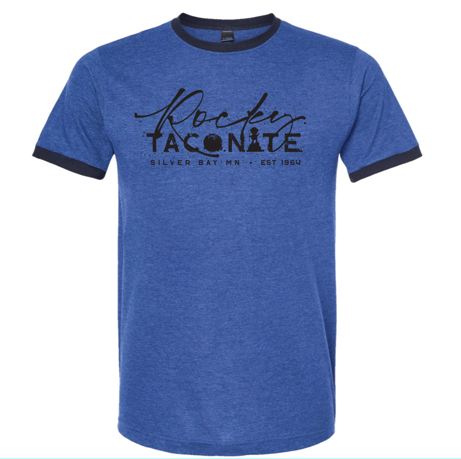 Rocky Taconite Ringer Tee - Heather Royal/Navy